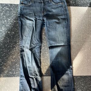 7 For All Mankind Dark Blue Straight Leg Jeans